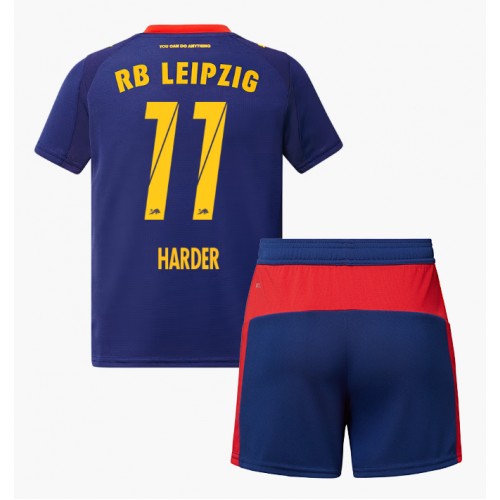RB Leipzig Conrad Harder #11 Gostujuci Dres za djecu 2025-26 Kratak Rukav (+ Kratke hlače)